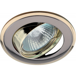 KL22 А GU/G Светильник литой пов. "двойной контур" MR16,12V, 50W черный металл/золо C0043710