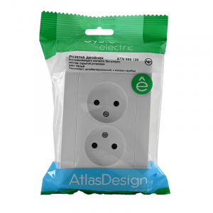 Розетка 2-м СП AtlasDesign 16А IP20 без заземл. в сборе бел. SE ATN000120
