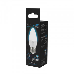 Лампа Свеча 9.5W 950lm 6500К E27 LED 1/10/50 103102310