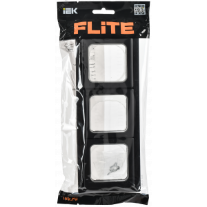 FLITE Рамка 3-местная IP55 Рпро-3-55-ФлЧ черный IEK FI-M30-32-55-K02