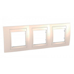 UNICA ХАМЕЛЕОН РАМКА 3-постовая, горизонтальная, БЕЖЕВЫЙ C3(4) MGU6.006.25