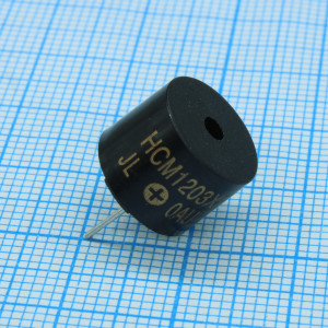 HCM1203X, Генератор звука электромагнитный со встроенной схемой +3В, d=12 mm, -40 +85C, 2300+300 Hz, 30mA