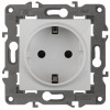 14-2102-01 Розетка 2P+E Schuko со шторками, 16A-250В, IP20, Elegance, белый (10/100/2100) Б0034272