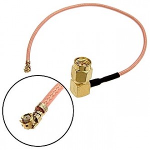 SMA-JW-IPX-178-15CM, Разъем высокочастотный, кабельная сборка SMA угловой штекер - IPX гнездо, длина 15 см