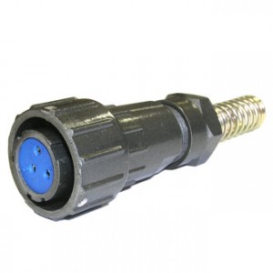 FQ18-3PIN TK-8, Кабельная розетка, 3 контакта, пружиный хвостовик под кабель 8мм