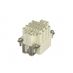 Розеточная контактная вставка HDDD-055-FC, Розеточная контактная вставка, обжимная фиксация, 55 полюсов + PE, типоразмер 6B, 250V, 10A, (обжимные контакты поставляются отдельно)