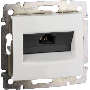 VALENA Розетка компьютерная RJ45х1 UTP белая 774230