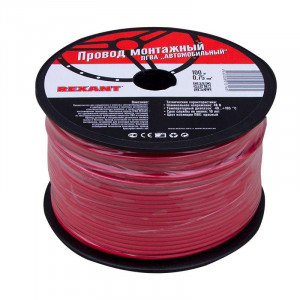 Провод ПГВА 1х0,75мм2, красный, бухта 100м