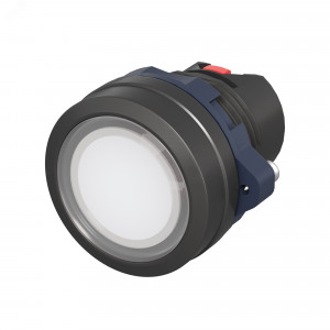 Головка кнопки плоская прозрачная без фиксации,  белая M22P-FMLWP