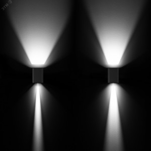 Светильник LGD-WALL-VARIO-S104x129-2x6W Day4000 (GR, 1-80 deg) 029794, Накладной настенный светильник, свечение вверх/вниз. Мощность 12 Вт, св. поток 820 лм, 68 лм/Вт, дневной 4000 K, CRI>80, изменяемый угол освещения 0°-80°, напряжение питания 230 В. Темно-серый фигурный корпус из алюминия, экран ударопрочный PC,