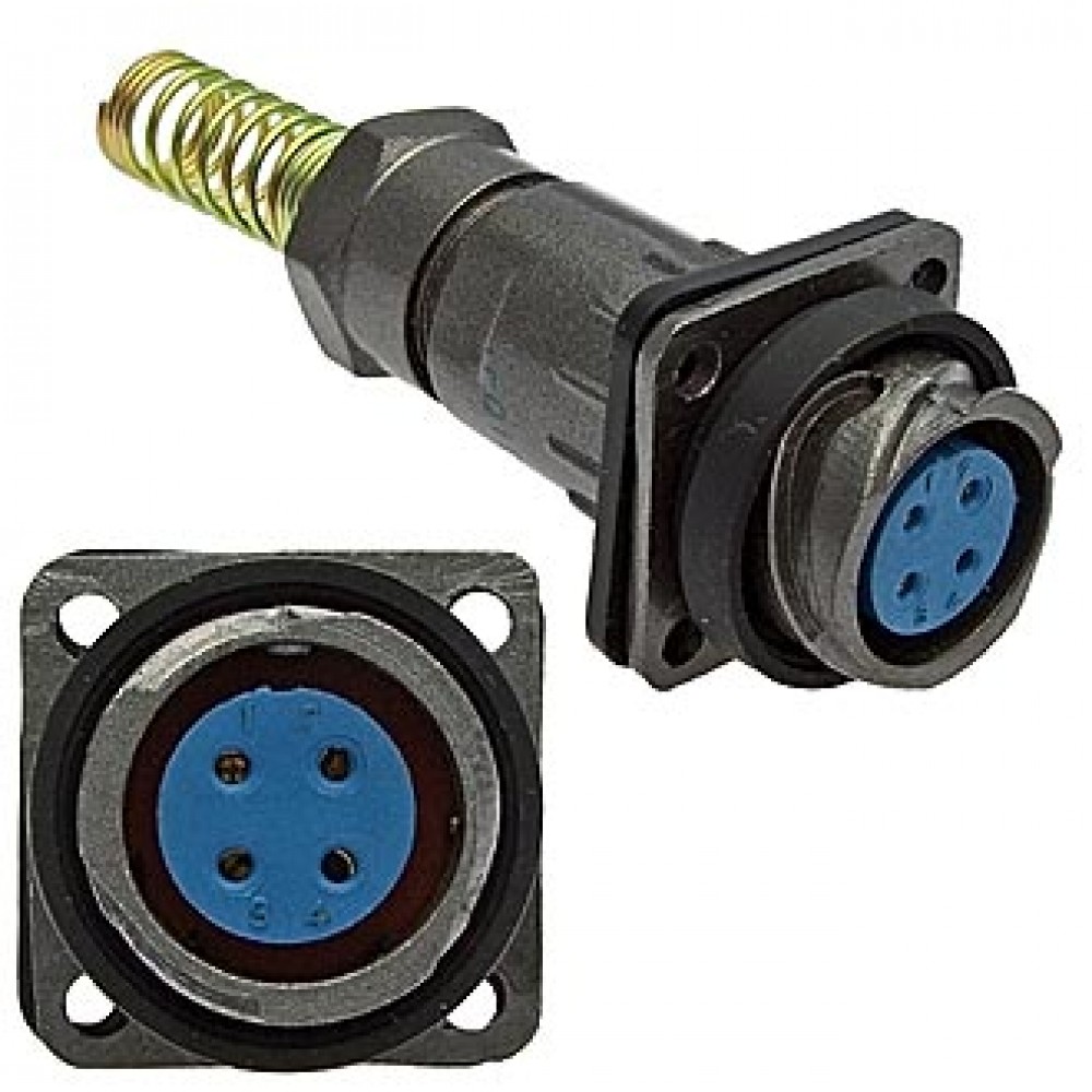 Изображение товара Блочная розетка FQ18-4PIN ZPK-8 с патрубком и пружинным хвостовиком