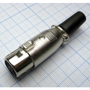 CANNON 67 3F, Аудио разъём XLR - розетка кабельная, 3 контакта, цвет - серебристый