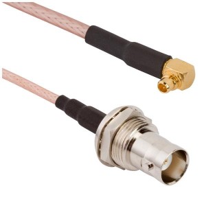 095-850-207-006, Соединения РЧ-кабелей BNC Blkhd Jck - MMCX Plug 6 inch RG-316