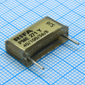 PME271Y510MR06, Конденсатор пленочный помехоподавляющий Y2 0.01мкФ 1000В/250VAC ±20% (18.5х5.2х10.2мм) радиальный укороченные выводы россыпь