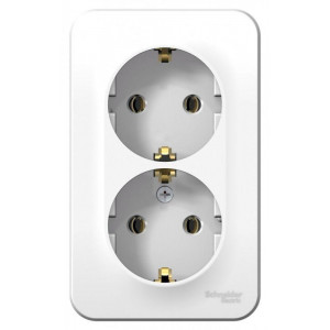 Розетка 2-м ОП Blanca 16А IP20 250В с заземл. без защ. шторок бел. SE BLNRA010201