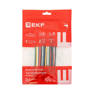 Набор трубок термоусадочных ТУТ 1/0.5; 1.5/0.75; 2/1; 2.5/1.25; 3/1.5 (6 цветов по 5шт 100мм) PROxima EKF tut-n-2-r