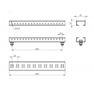 Комплект реек для установки главной шинной системы, 250мм R5BBMR250