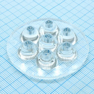 C11670_ANNA-50-7-S, Круглая групповая линза под 7светодиодов, ~15°, D=50 мм H=10,7 мм