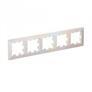 ATLASDESIGN AIR 5-постовая РАМКА, ЖЕМЧУГ/дымчатый белый ATN220405