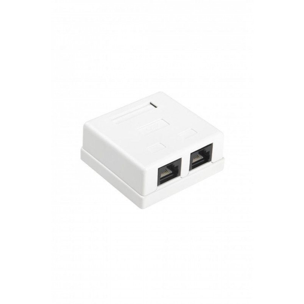 Изображение товара Розетка компьютерная RJ45 кат.6 dual IDC для накладного монтажа белая Изображение товара Розетка компьютерная RJ45 кат.6 dual IDC для накладного монтажа белая