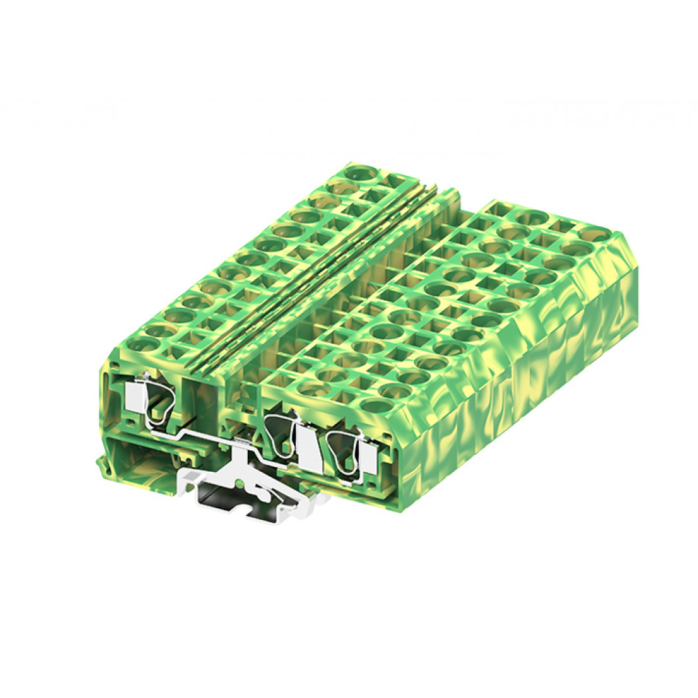 Изображение товара Заземляющая клемма 210957 с тремя точками подключения и пружинным типом фиксации