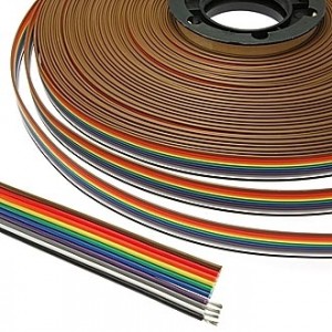 RC-10 COLOR 22AWG CU PITCH 1.7 MM, Плоский кабель шлейф 10pin, шаг 1.7мм, бухта 30,5 м. цветной