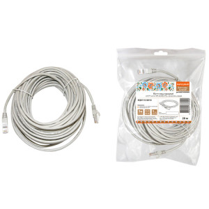 Патч-корд народный U/UTP Cat 5e 4PR 24AWG PVC, литой 20 м, серый SQ0115-0010