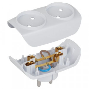 Разветвитель 2-м без заземл. 16А IP20 SP-2-W бел. C0045520