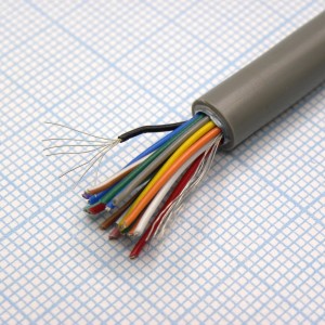 Провод  25-ти жильный экранированный, в бухте 50м, цвет серый