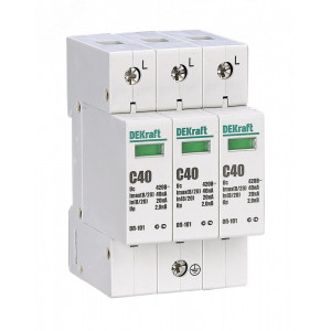 Ограничитель перенапряжений 3P 40кА класс C 440В C2 18017DEK