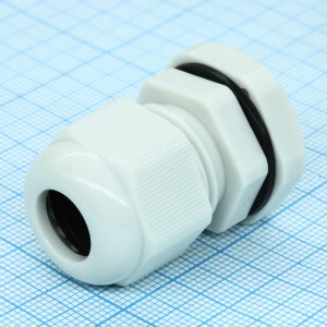 Кабельный ввод M18-G, Кабельный ввод, M18х1,5, диапазон зажимаемых проводников: 5 - 10 мм, SW 22 мм, IP68, материал: пластик, цвет: серый