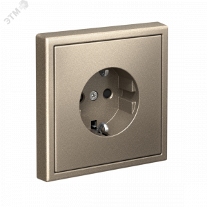 ARTGALLERY РОЗЕТКА с заземлением со шторками, 16А, механизм, быстрозажимные клеммы, шампань GAL000545S