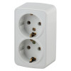 3-204-01 Розетка 2х2P+E Schuko, 16А-250В, IP20, ОУ, Polo, белый (12/240/2880) Б0036100