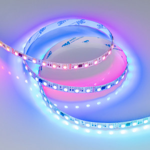 Лента DMX-B72-10mm 24V RGB-PX6 (16 W/m, IP20, 5060, 5m) 037869, Светодиодная лента DMX-B72, открытая IP20, микросхема UCS512. Светодиоды SMD 5060, 72шт/м (360шт на 5 м), 1 pixel = 6 LED, белая плата, ширина 10мм, скотч 3М. Цвет RGB, угол 120°. Питание 24 В, мощность 16 Вт/м (80 Вт на 5 м). Размеры 5000x10x2 мм. Мин.от