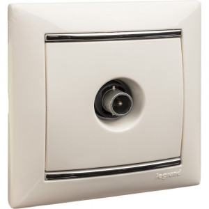 VALENA Розетка телевизионная TV звезда в рамку белая 1.5дБ 774429