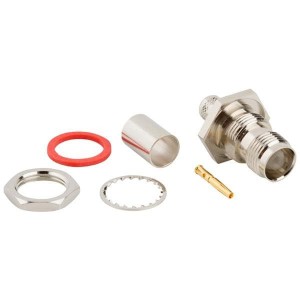 122382, РЧ соединители / Коаксиальные соединители TNC BULKHEAD CRIMP JACK RG6 75 OHM TEF