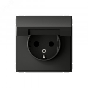 Розетка ArtGallery 16А IP20 с заземл. защ. шторки с крышкой механизм базальт SE GAL001446