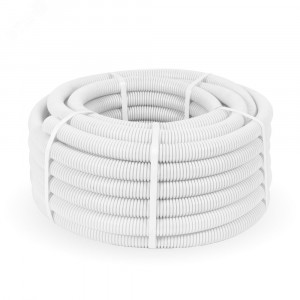 Труба гофрированная ПЛЛ тяжелая 750 Н безгалогенная (HF) негорючая (НГ) белая с/з д32 (25м/1375м уп/пал) PR02.0242