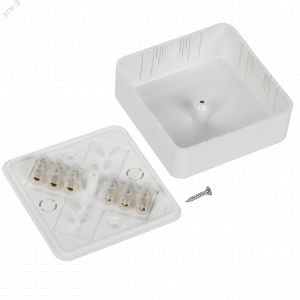 Коробка расп. КМ41216-01 о/п 75х75х28мм белая(6к/6мм2) UKO10-075-075-028-K01