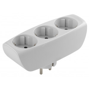 Разветвитель электрический SP-3e-W на 3 розетки c заземлением со шторками 16А белый C0045529