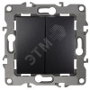 Изображение товара 12-1004-05 Выключатель двойной, 10АХ-250В, IP20, без м.лапок, 2, антрацит (10/100/2500) Б0014655