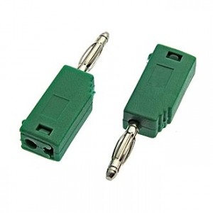Z027 2MM STACKABLE PLUG GREEN, Штекер Z027 2 мм, составной штекер, зеленый, диаметр 2 мм