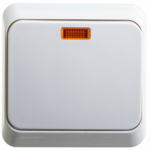 ЭТЮД О/У ВЫКЛЮЧАТЕЛЬ с самовозвратом с подсветкой 10 АХ,БЕЛЫЙ, Россия C3(5)_ KA10-002B