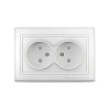 Изображение товара Розетка 2-м СП Севиль 16А IP22 с защитной шторкой белая без заземления