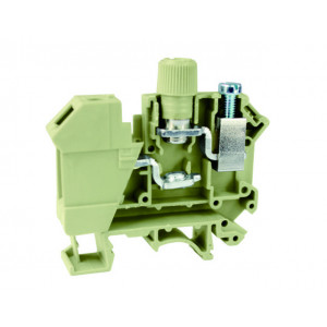 Предохранительная клемма USK-10RD, Предохранительная клемма, тип предохранителя: 5x20, тип фиксации провода: винтовой, номинальное сечение: 10 мм кв., до 10A, 800V, ширина: 8 мм, цвет: бежевый, тип монтажа: DIN35