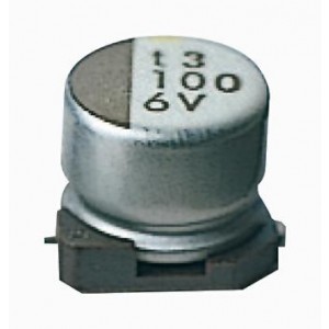 UWX1H100MCL1GB, Конденсатор алюминиевый электролитический 10мкФ 50В ±20% (6.3х5.4мм) для поверхностного монтажа 33мА 2000час 85°С лента на катушке