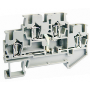 Этажная клемма UJ5-2.5/2-2DX24, Этажная клемма, 2 этажа, со светодиодом, LED 24V, тип фиксации провода: пружинный, номинальное сечение: 2,5 мм кв., 26A, 500V, ширина: 5,2 мм, цвет: серый, тип монтажа: DIN35