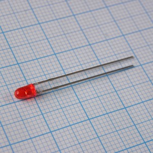 L-7104IT, Светодиод 3мм/красный/625нм/18-60мкд/прозрачный красный/34°