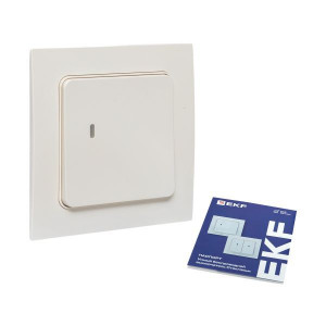 Умный беспроводной выключатель Стокгольм 1-кл белый Zigbee EKF Сonnect RCV-ST1-WS-ZB