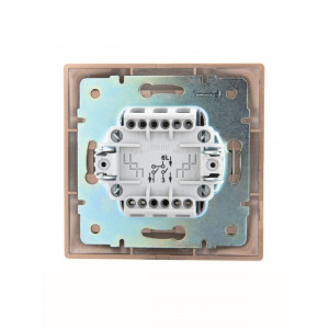 Выключатель 2-кл. СП Mira 10А IP20 со вставкой свет. корич. перламутр. 701-3131-101